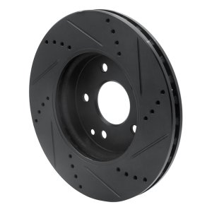 Mercedes-Benz SLK230 Brake Rotor (1) - Front Left - R1 Concepts - Drilled & Slotted - Black - `96-`15